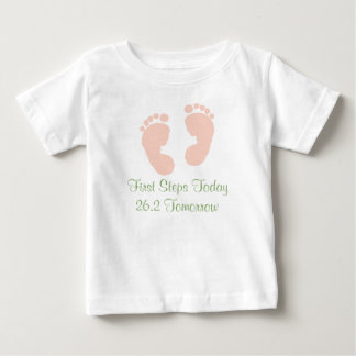 26.2 Roze Baby voetafdrukken Baby Lange hoes T-shi