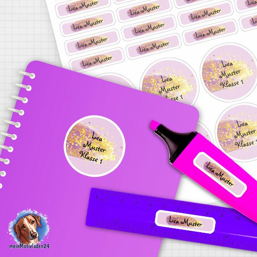 26 autocollants Pinselétalon Lila - Glitzer |