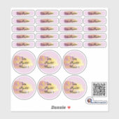 26 autocollants Pinselétalon Lila - Glitzer | (Feuille)