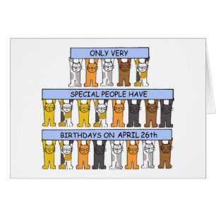 26 avril Anniversaire Cute Cartoon Cats