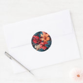 #26 Bloemen patroon Ronde Sticker (Envelop)