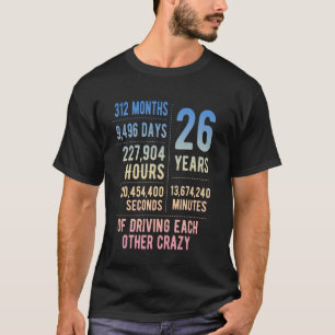 26 Jaar Getrouwd Grappige 26e Huwelijksverjaardag T-shirt