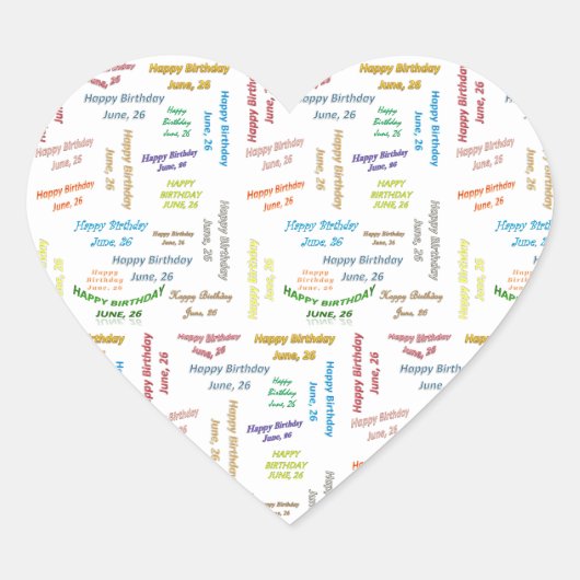 26 juni, Birthday Sticker (Voorkant)