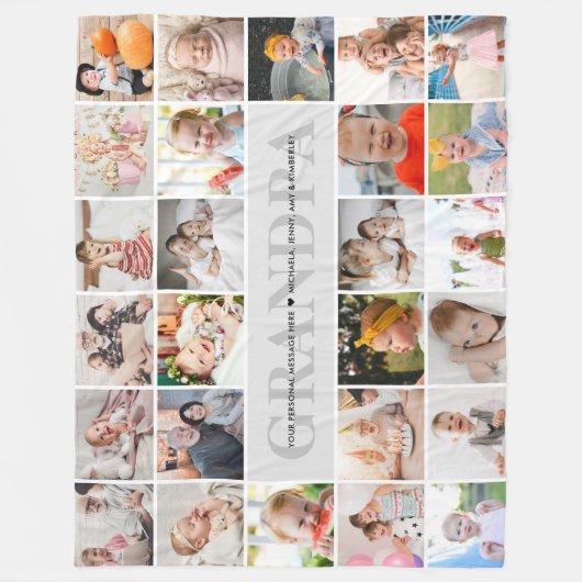 26-Photo Grandpa/Grampy/Grampy Custom Message Fleece Deken (Voorkant)