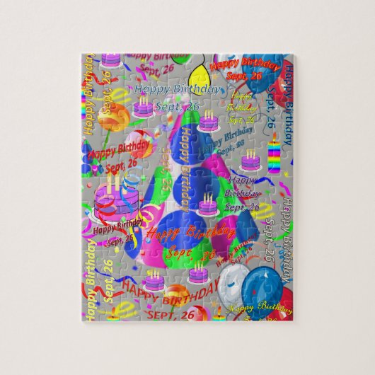 26 september, Birthday Jigzaag Puzzle Legpuzzel (Verticaal)