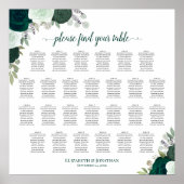 26 Tableau Emerald Boho Rose Mariage Tableau de si (Devant)