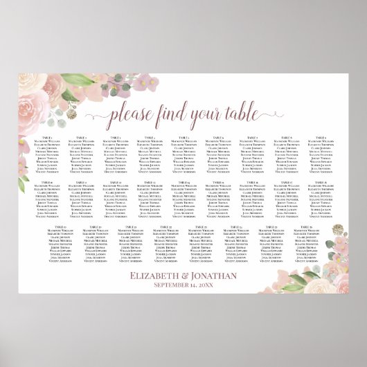 26 Tableau Tableau Mariage Rustique Roses Roses Ro (Devant)