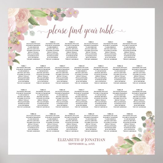 26 Tableau Tableau Mariage Rustique Roses Roses Ro (Devant)