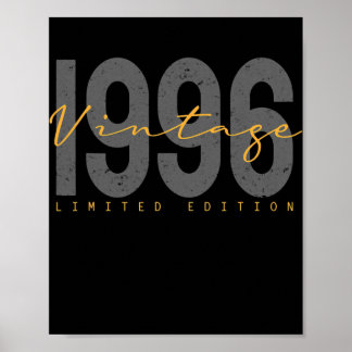 26 Years Old Vintage 1996 26th Birthday Poster