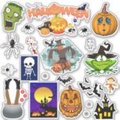 26 Zombie-heks met Halloween gemengde set Sticker (Voorkant)