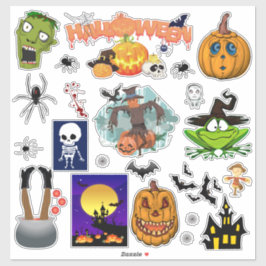 26 Zombie-heks met Halloween gemengde set Sticker