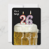 26e anniversaire Bière Party Invitation (Devant)