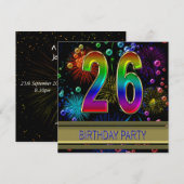 26e Birthday Invitation with bubbles (Devant / Derrière)