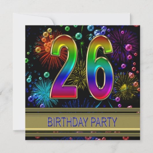 26e Birthday Invitation with bubbles (Devant)