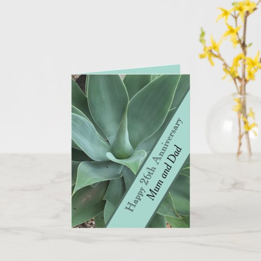 26e bruiloft Jubileum Jade Kaart (Gele Bloem)