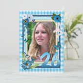 26e foto verjaardagsfeestuitnodiging kaart (Staand voorkant)