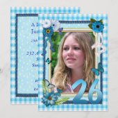 26e foto verjaardagsfeestuitnodiging kaart (Voorkant / Achterkant)