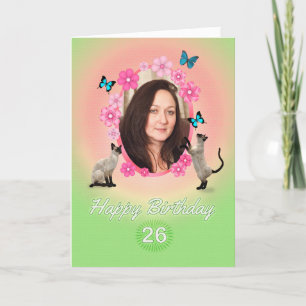 26e fotokaart met katten en vlinders, kaart