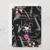 26e Invitation de luxe rose et or pour un annivers (Devant)