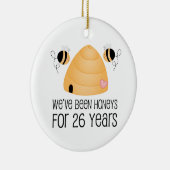 26e Jubileum Couple Gift Keramisch Ornament (Rechts)