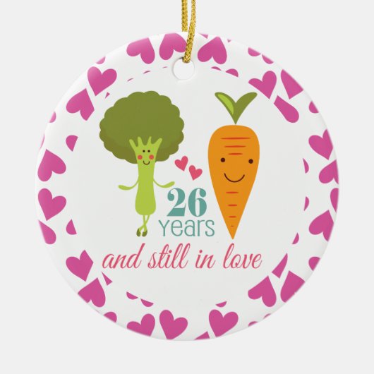 26e Jubileum Cute Couples Ornament (Voorkant)