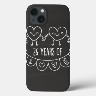 26e Jubileum Gift Chalk Hearts iPhone 13 Hoesje