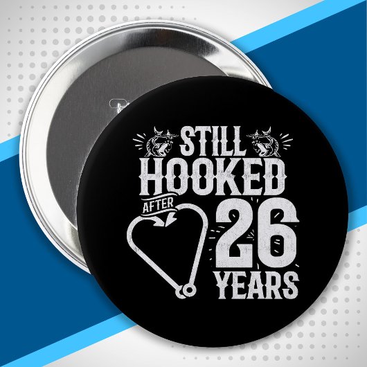 26e Jubileum paren gehuwd 26 jaar Ronde Button 4,0 Cm