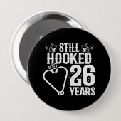 26e Jubileum paren gehuwd 26 jaar Ronde Button 4,0 Cm (Voorkant /achterkant)