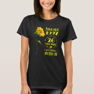 26e verjaardag 26 jaar oude zonnebloem geboren jan t-shirt