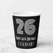 26e verjaardag — Art Deco Geïnspireerde look "26"  Papieren Bekers (Voorkant)