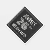 26e verjaardag: Art Deco Style + aangepaste naam Servet (Hoek)