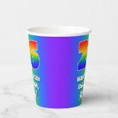 26e verjaardag: kleurrijk, vun regenboogpatroon # papieren bekers (Links)