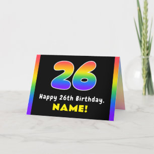 26e verjaardag: Kleurrijke Regenboog # 26, Aangepa Kaart