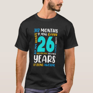 26e verjaardag Mannen Vrouwen Mam Papa 26 jaar oud T-shirt