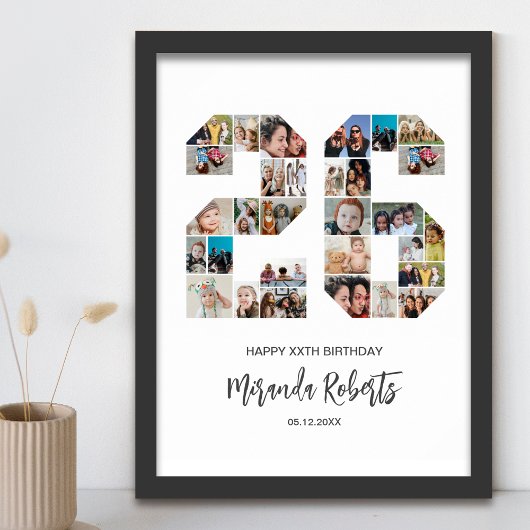 26e verjaardag nummer 26 aangepaste fotocollage poster