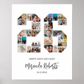 26e verjaardag nummer 26 aangepaste fotocollage poster (Voorkant)