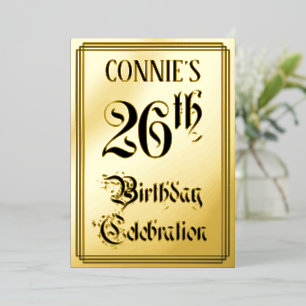 26e verjaardag Partij — Elegant Manuscript + de Na Folie Uitnodiging