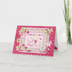 26e verjaardag scrapbooking stijl kaart
