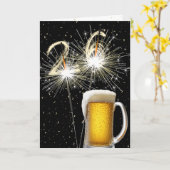 26e Verjaardag Sparklers Met Bier Mok Kaart (Gele Bloem)