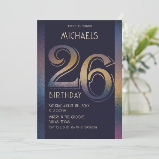 26e verjaardag uitnodiging (Staand voorkant)