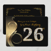 26ème, Invitation Anniversaire, Numéro Diamant, Ph (Devant / Derrière)