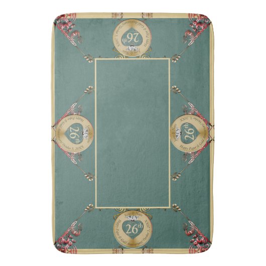 26th/any bruiloft Jubileum Badmat (Voorkant Verticaal)