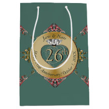 26th/Any Bruiloft Jubileum Medium Gift Bag
