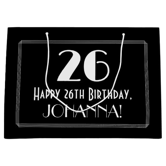 26th Birthday: Art Deco Inspired Style "26", Name Groot Cadeauzakje