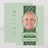 26th Birthday Party Invitation Afbeelding + Name Kaart (Voorkant / Achterkant)