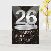 26th Birthday Spotlights Ajouter une carte de nom (Fleur jaune)