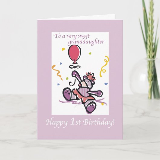 2709 Eerste verjaardag Beer kleindochter Kaart (Voorkant)