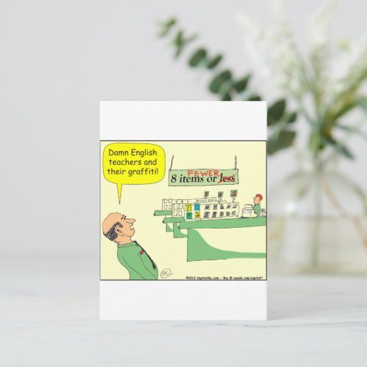 278 Engelse leraar Cartoon in kleur Briefkaart (Staand voorkant)