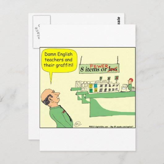 278 Engelse leraar Cartoon in kleur Briefkaart (Voorkant / Achterkant)