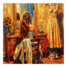 27.03" x 27.03" Meisjesdroomfantasie Foto Afdruk